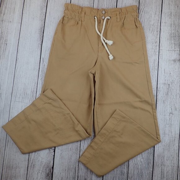 Kensie Jeans Womens 4/27 Wide Leg Paperbag Denim Cropped Pants - Picture 2 of 12